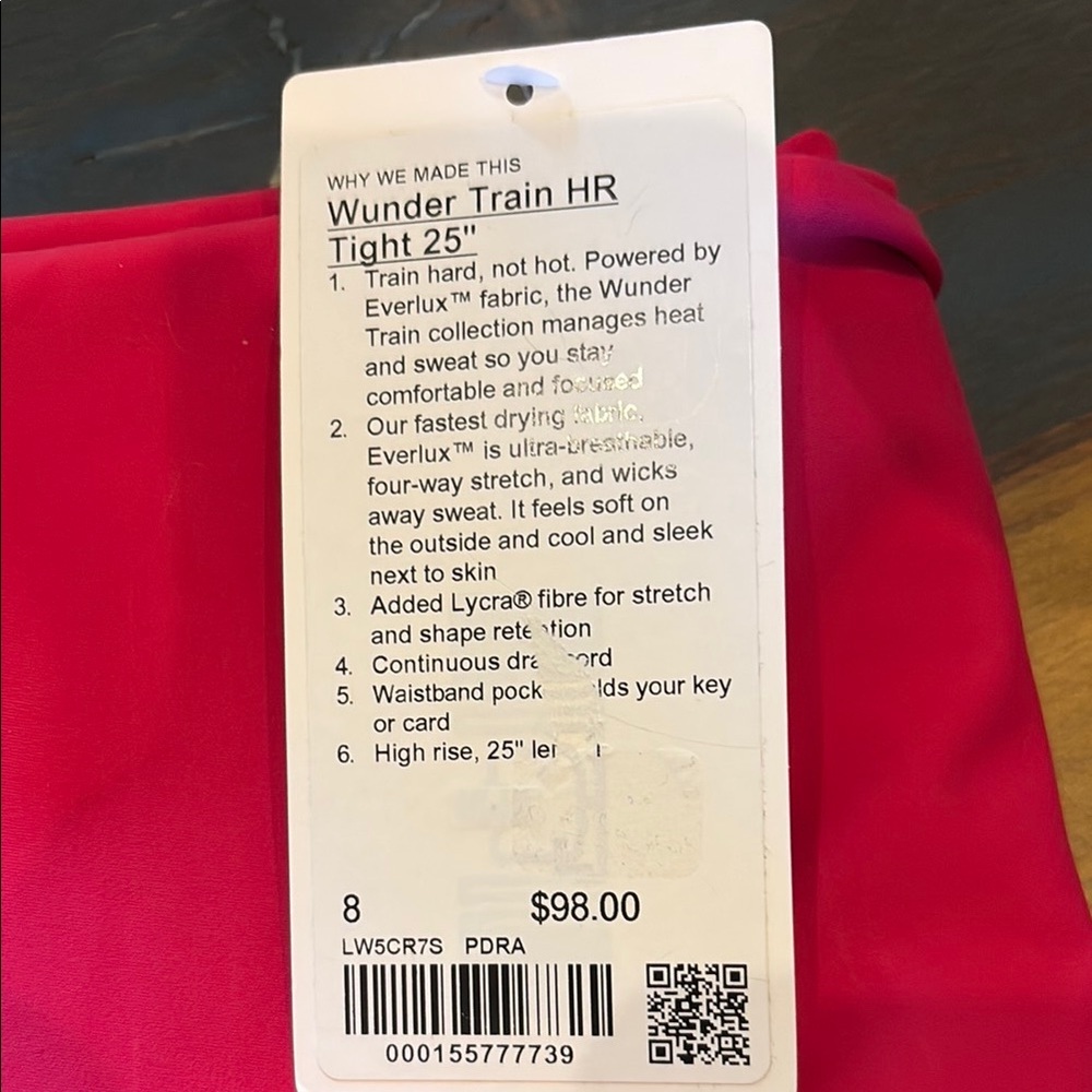 lululemon athletica Pink Wunder Train Leggings Vibrant 25 in - Picture 8 of 8